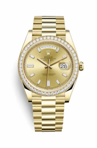 Rolex Day-Date 40 Yellow Gold / Diamond / Champagne - Baguette 228348RBR-0002 (M228348RBR-0002)